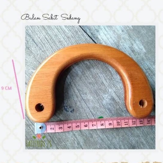 Jual Handle Tas Kayu setengah bulat Bentuk C Ukuran Sedang / handle tas ...