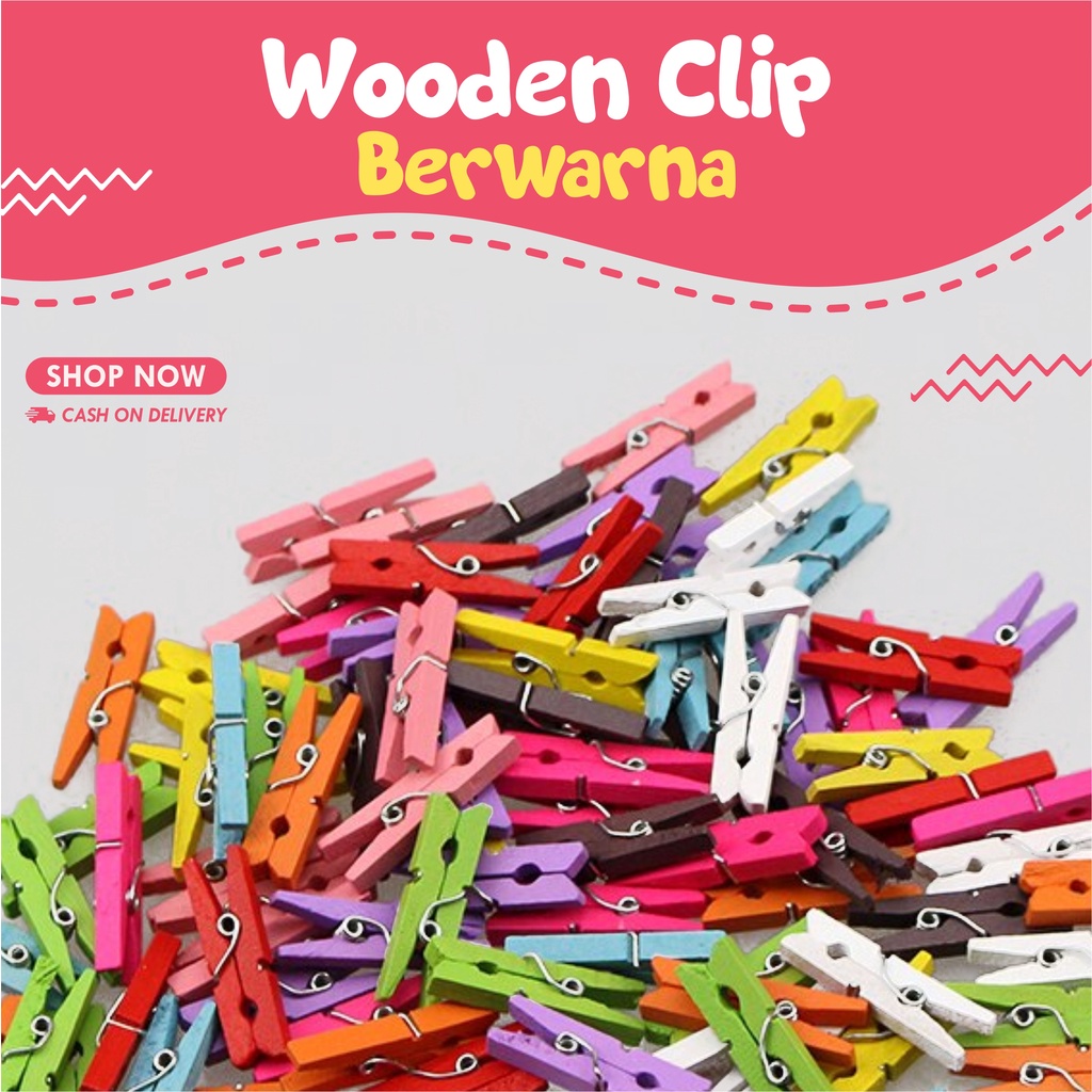 Jual Jepitan Kayu Berwarna Wooden Clip Jepit Foto Polaroid Wooden Clip Berwarna Order