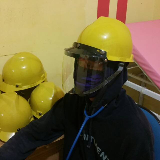 Jual Helm safety apd face shield pencegah droplet | Shopee Indonesia