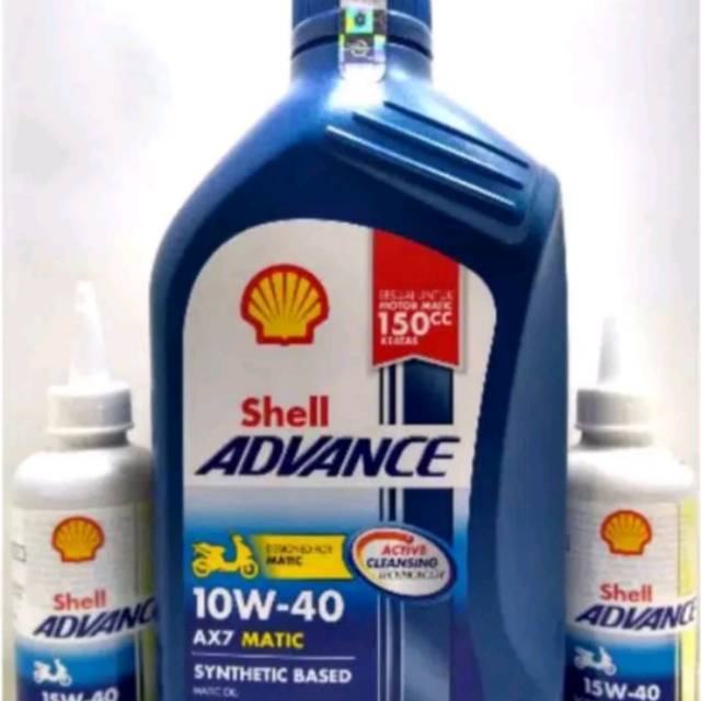 Jual Paket oli shell ax7 matic 1lt SAE 10-40W + Gardan shell 2btl for ...
