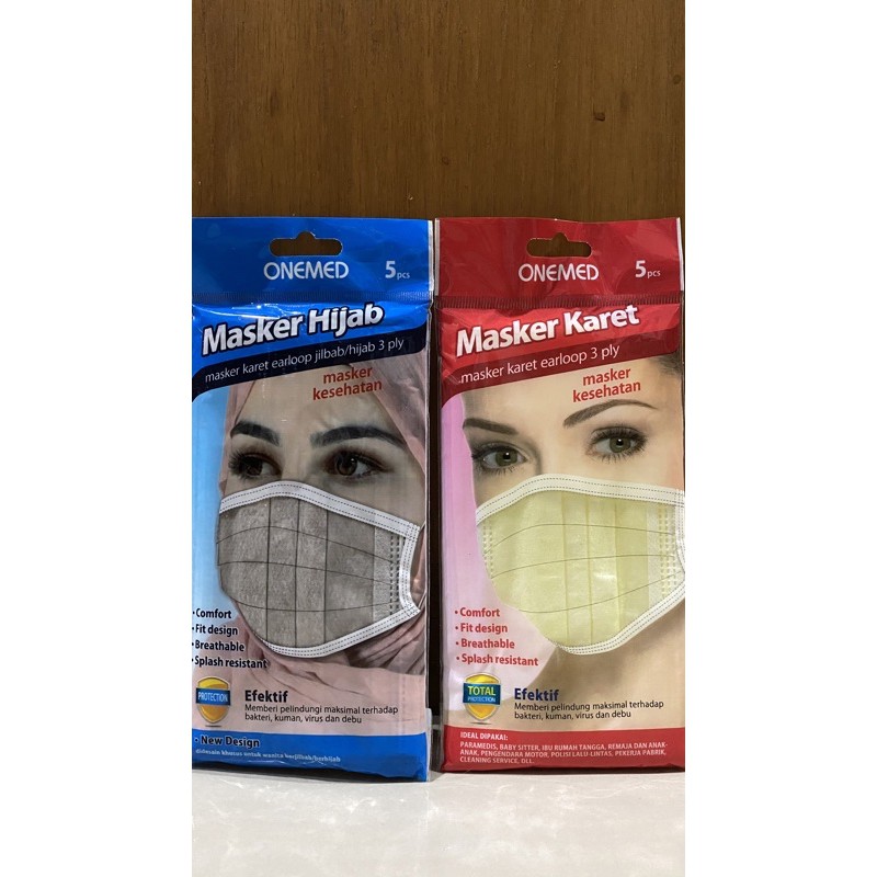 Jual Masker Ply Medis Earloop Hijab Headloop Onemed Isi Pcs Shopee Indonesia