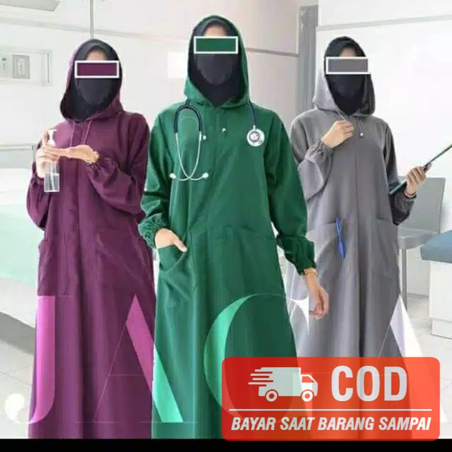 Jual Realpict! Baju APD medis Hazmat Model Gamis Unisex Pakai Resleting ...