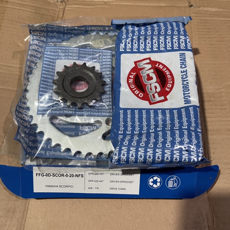 Jual GIR RANTAI/GEAR SET FSCM YAMAHA SCORPIO LAMA/SCORPIO BARU | Shopee ...