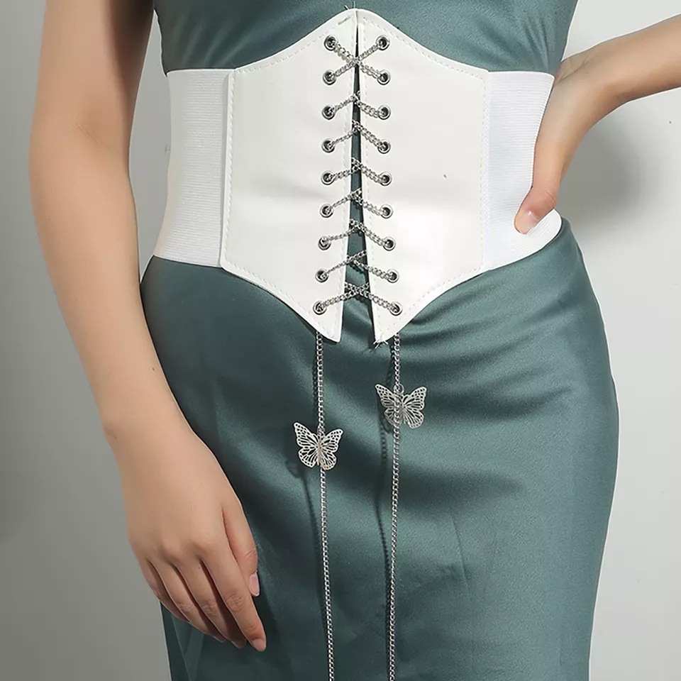 Jual Belt Korset Sabuk Wanita Rantai Kupu Gotik Ikat Pinggang Renda ...