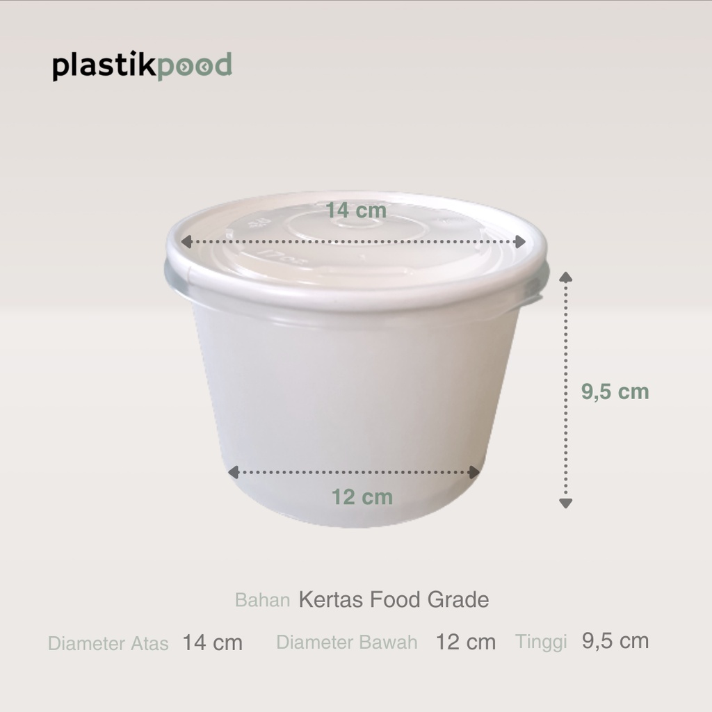 Jual Paper Bowl 1000ml Tempat Makan Mangkok Baso Mangkuk Kertas Tahan ...