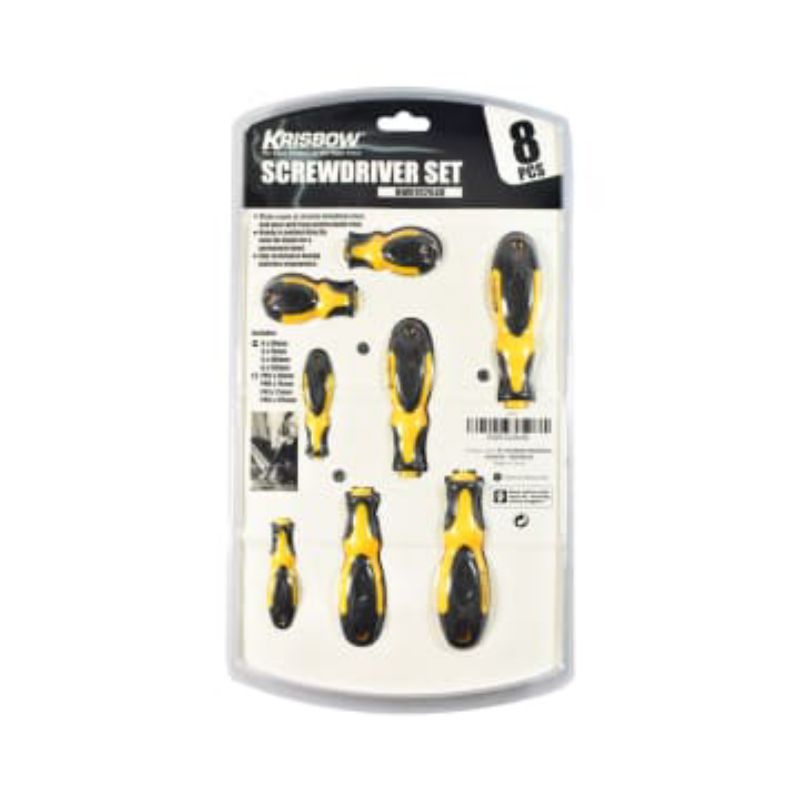 Jual Krisbow Set 8 Pcs Obeng Plus & Minus - Kuning ORIGINAL | Shopee ...