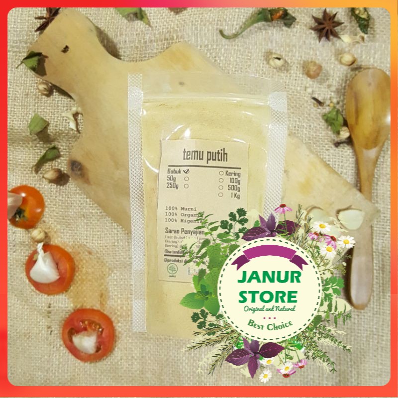 Jual GRADE A - TEMU PUTIH BUBUK 1000 GRAM / 1 KG - Curcuma Zedoaria ...
