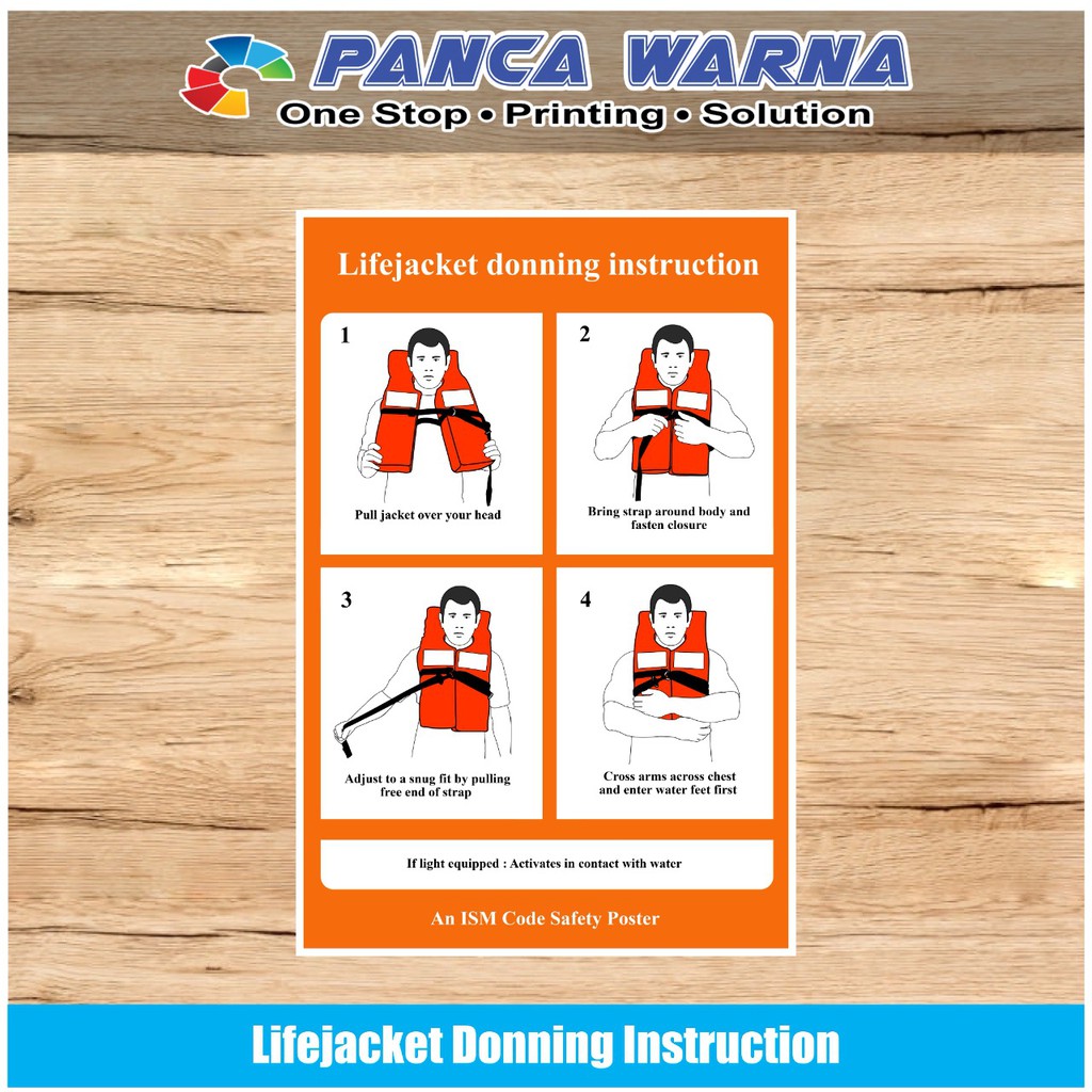 Jual Stiker Kapal Safety Sign Lifejacket Donning Instruction ISM ...