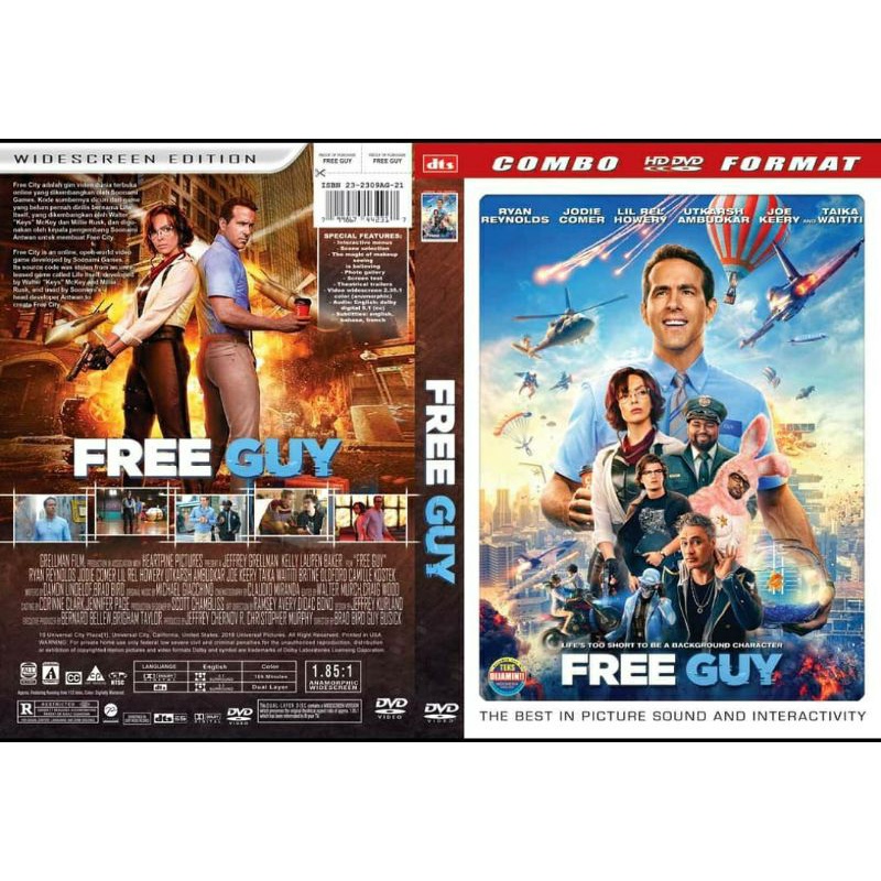 Jual Dvd Free Guy 2021 Od Dts R1 Action Comedy Ryan Reynolds Jodie Comer Joe Keery Lil 