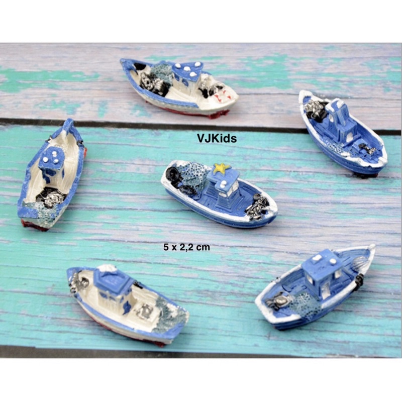 Jual miniatur boat perahu/kapal bermain ornamen bahan resin pajangan ...