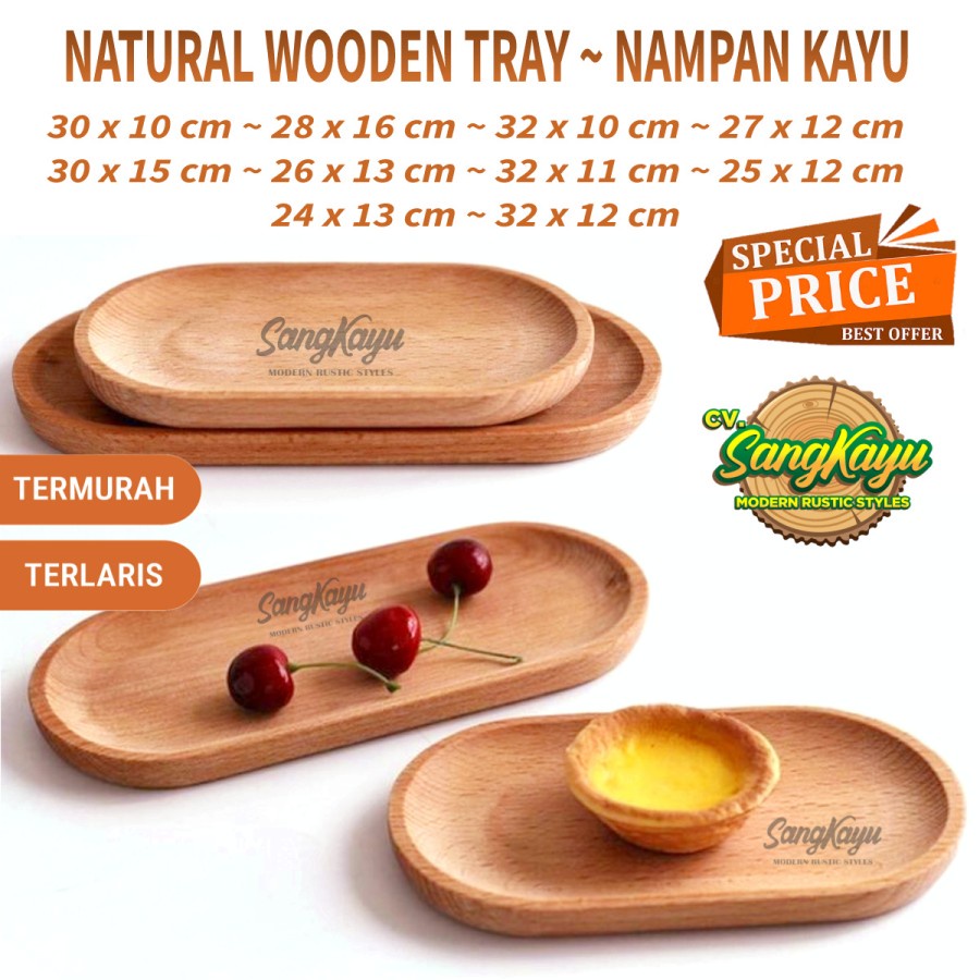 Jual Nampan Kayu X Cm Dll Wooden Serving Tray Baki Kayu Nampan Saji Shopee Indonesia