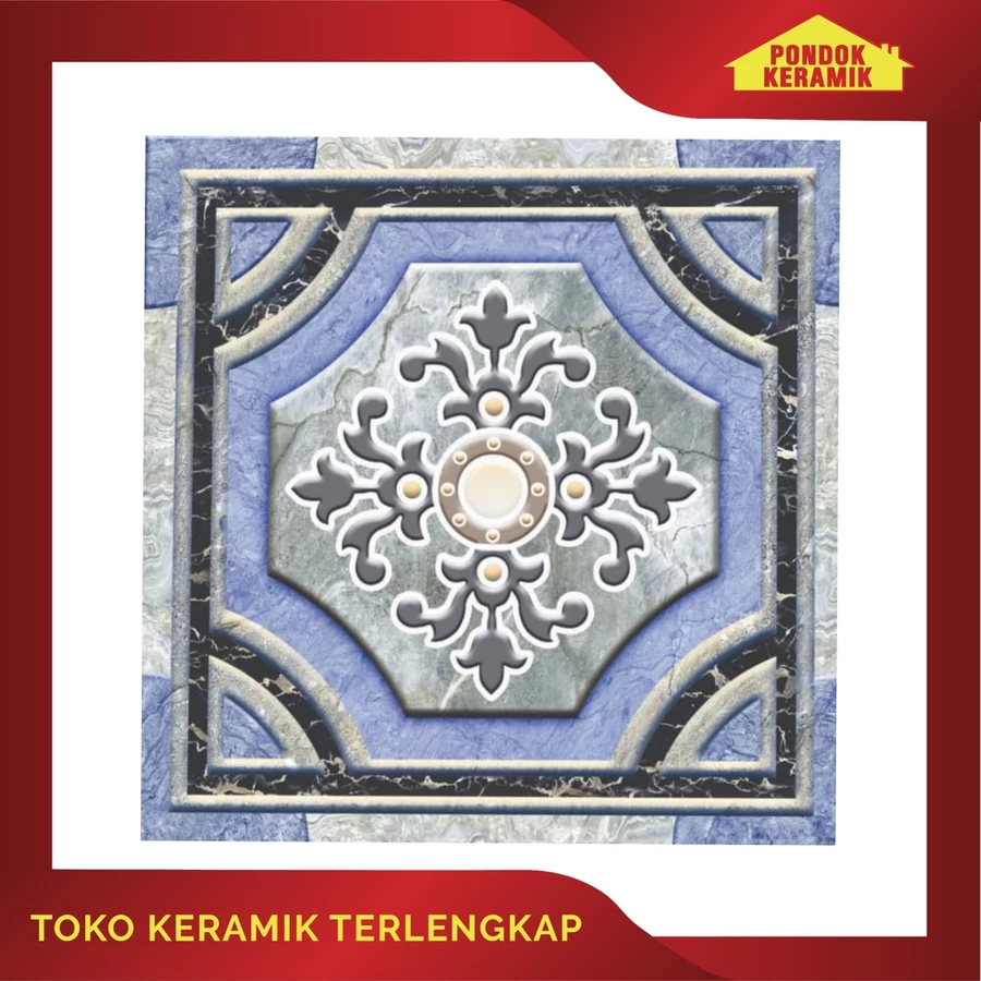KERAMIK LANTAI DEKORATIF AVIGNON 40X40 MUMBAI BLUE