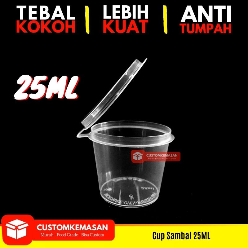 Jual Thinwall 25 Ml Cup Sambal 25 Ml Tempat Sambal Plastik Cup