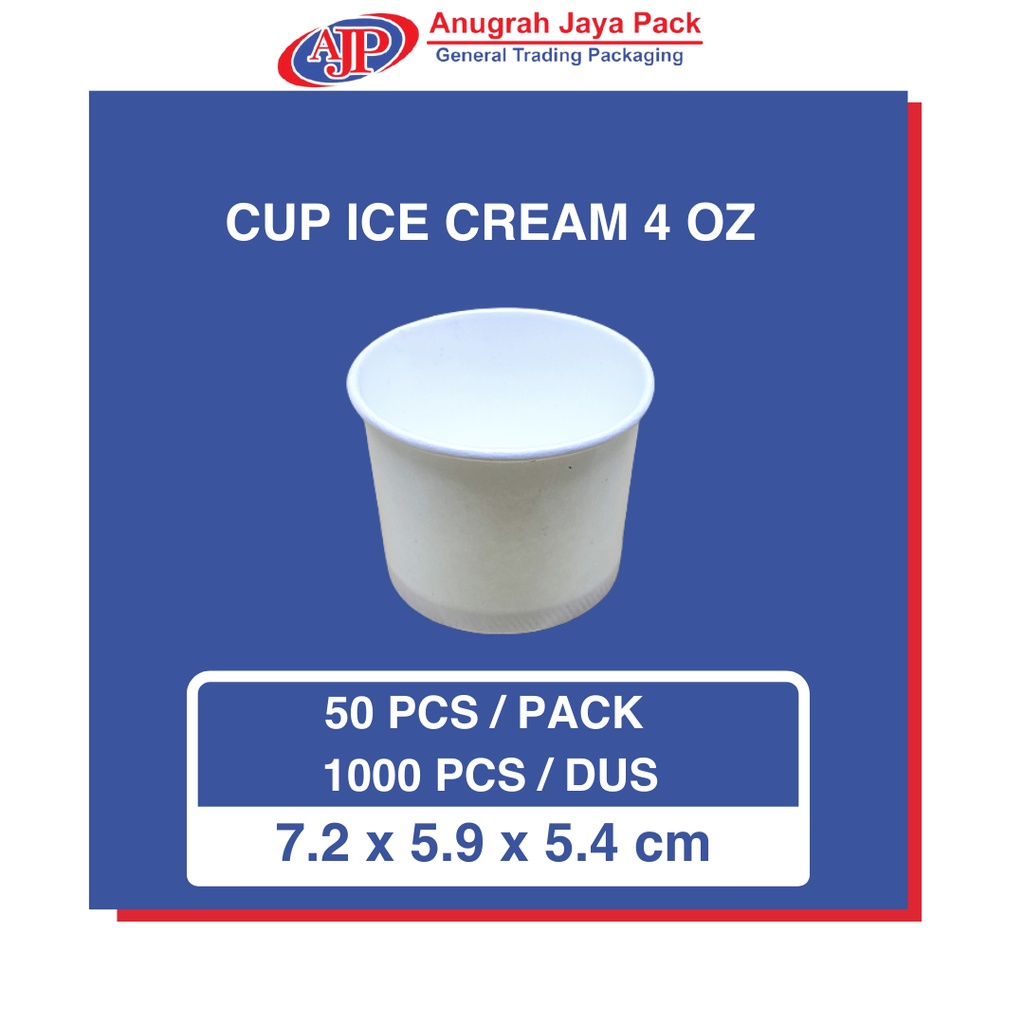 Jual Ice Cream Cup 4 Oz (120 ml) / Gelas Kertas Paper Es Krim 4 Oz