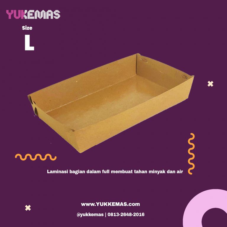 Jual Paper Tray Polos size L, M, S / Kemasan kentang goreng,mie goreng