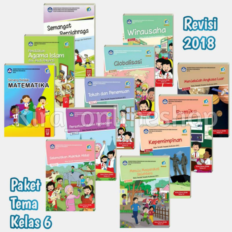 Jual Paket Buku Tema Siswa SD/MI Kelas 6 Kurikulum 2013 Revisi 2018 ...