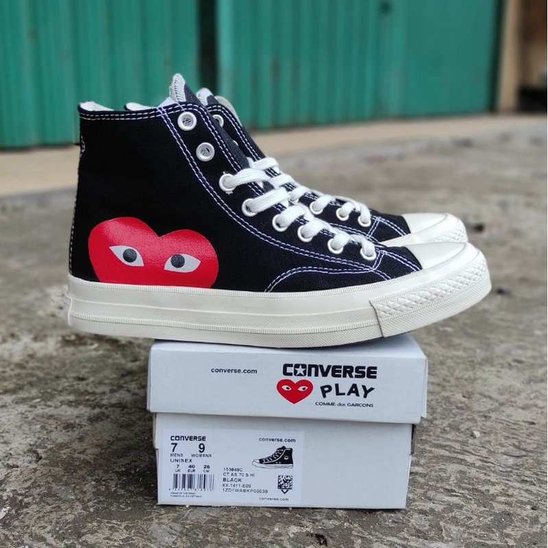 SEPATU CONVERSE LOVE HIGH PLAY HITAM TINGGI ORI VIETNAM