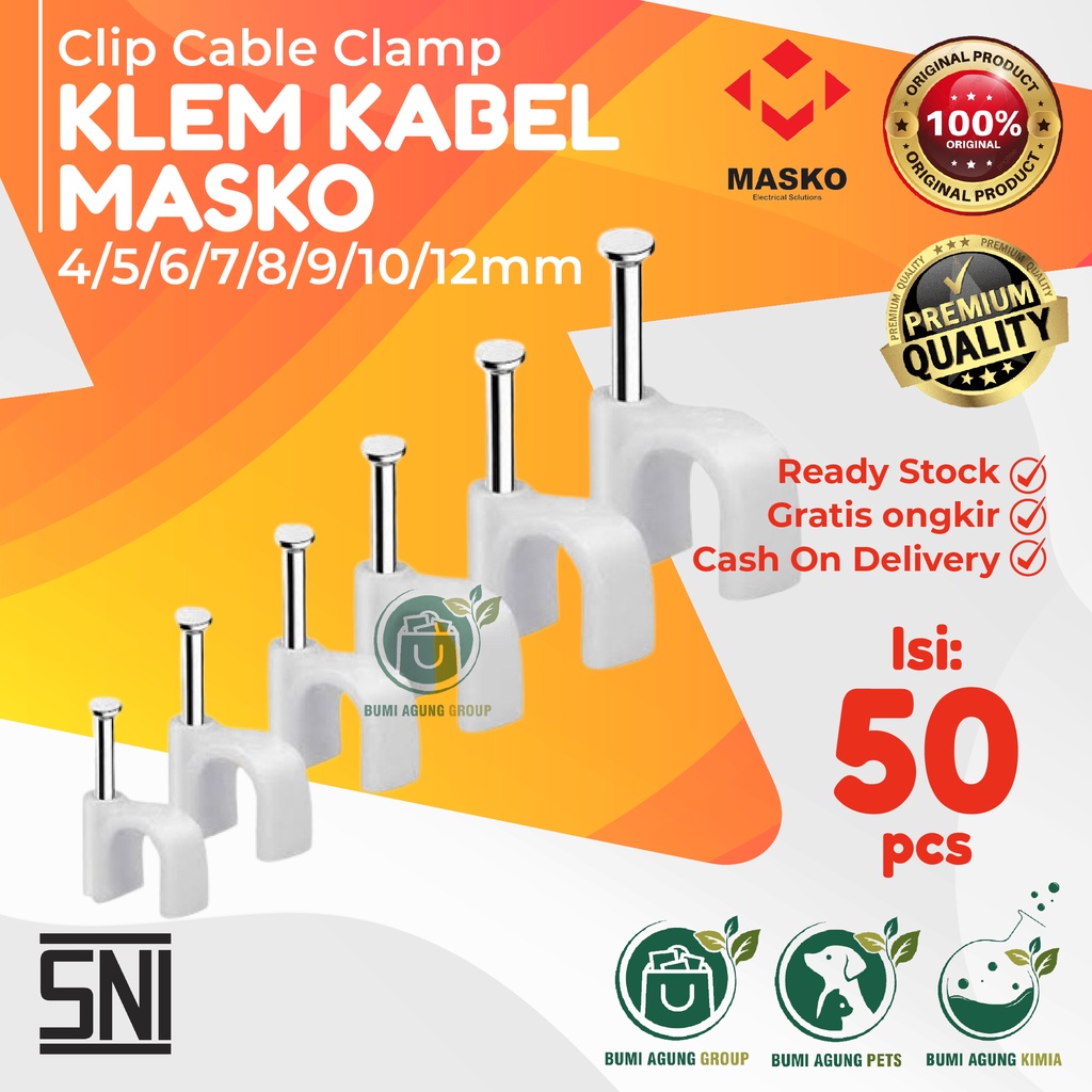 Jual Klem Kabel Clib Kabel 4 5 6 7 8 9 10 12 Mm Klem Paku Beton