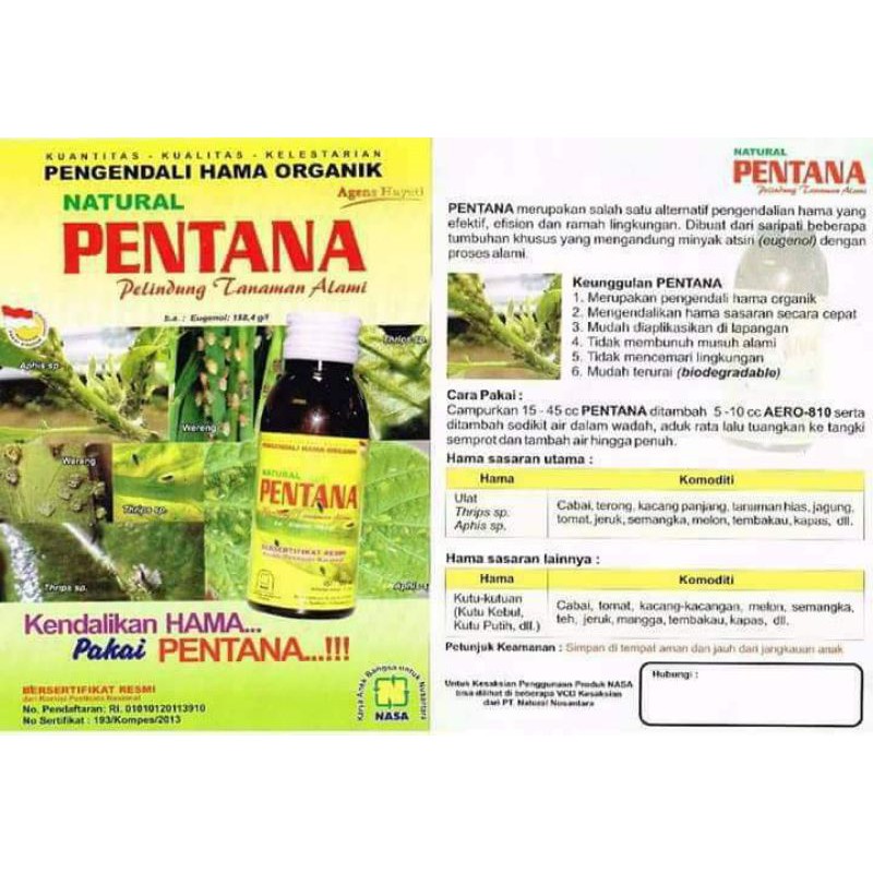 Jual Natural Pentana Pengendali Hama Organik Shopee Indonesia