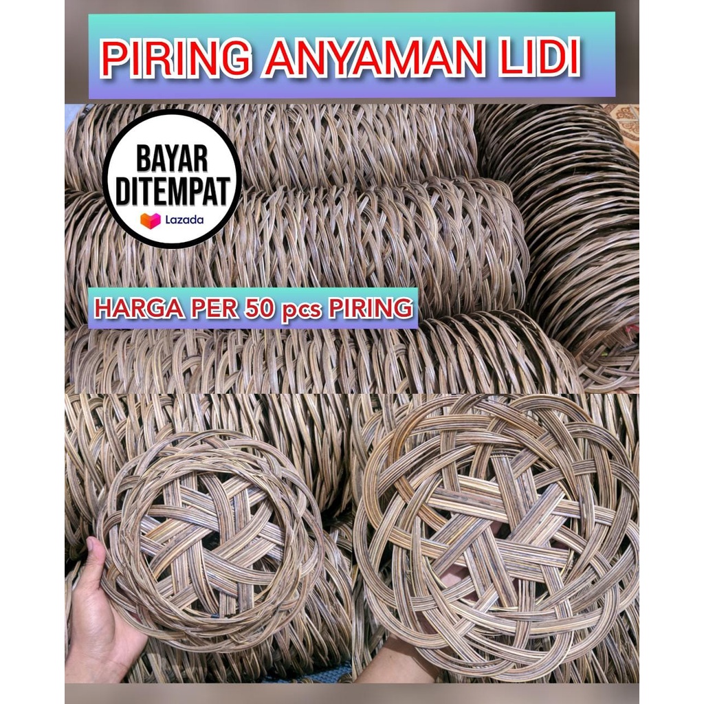 Jual Grosir Piring Lidi Paket 50 Pcspernis Atau Non Pernispiring Anyaman Lidipiring Hajatan 6134