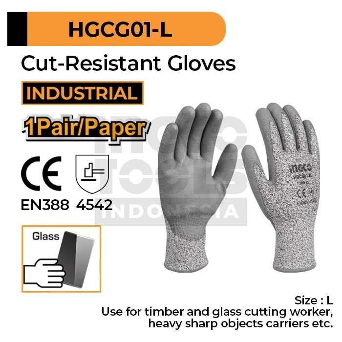 Jual Cut Resistant Gloves INGCO HGCG01 Sarung Tangan Anti Potong Pisau ...