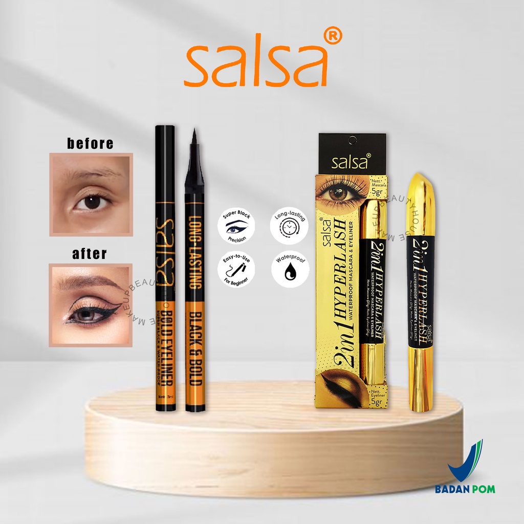 Jual Salsa Bold Eyeliner 2in1 Hyperlash 2in1 Longlasting Waterproof