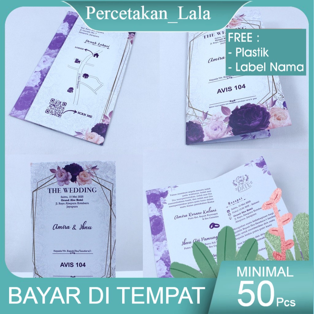 Jual Undangan Pernikahan Aesthetic Desain Avis 104 The Wedding Bisa