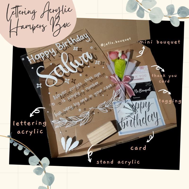 Jual HAMPERS WISUDA, ULANG TAHUN | LETTERING AKRILIK | Shopee Indonesia