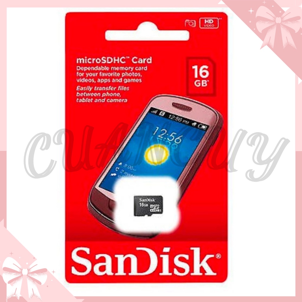 Jual Cuancuy - Micro SD SanDisk 8GB 16GB Memory Card Class 4 Micro SDHC ...