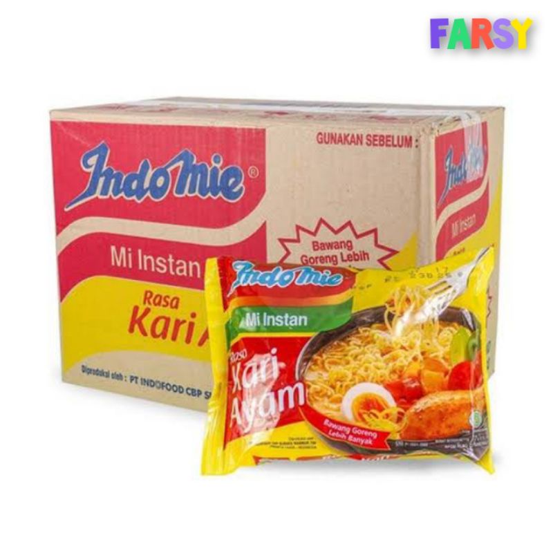 Jual Noodles Mie Instant Indomie Kuah Rasa Kari Ayam Kemasan Dus Isi 40