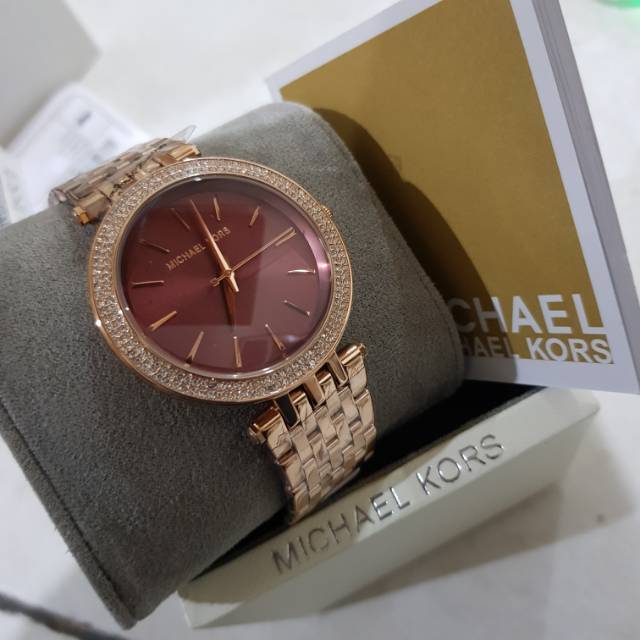 Michael Kors MK3378 MK 3378 maroon original