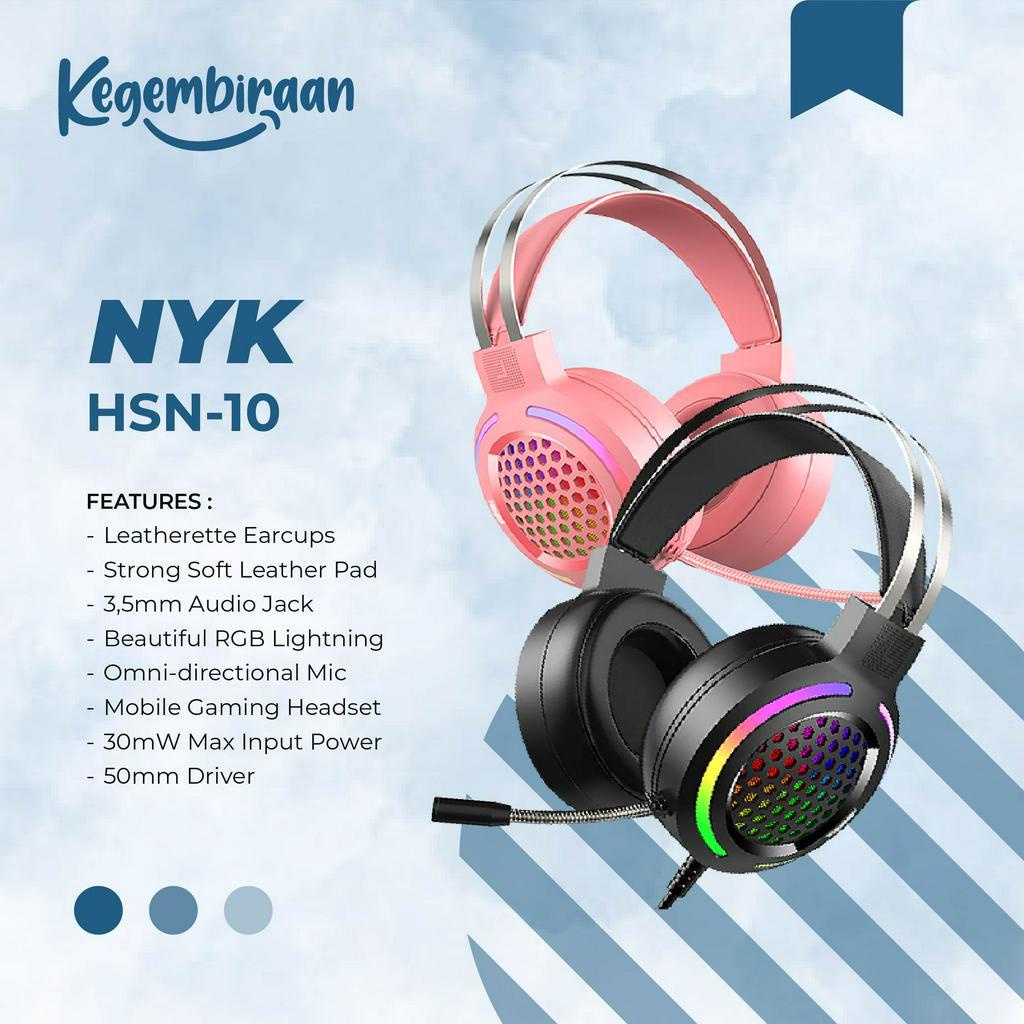 Jual HEADSET GAMING NYK HSN-10 KNIGHT RGB HEADPHONE GAME LAMPU ...