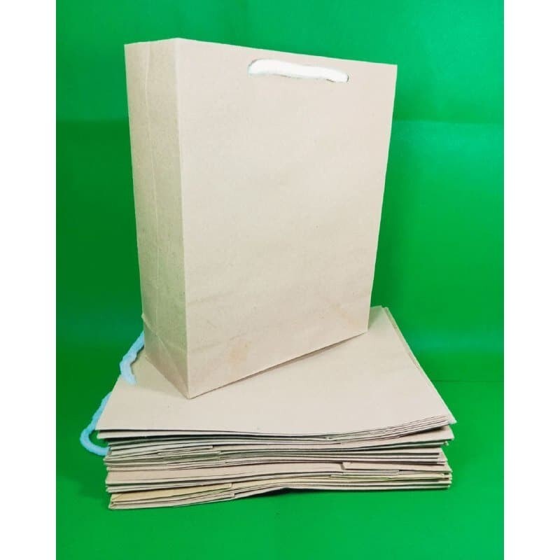 Jual Tas Paper Bag Kertas Paperbag Polos Souvenir Ulang Tahun 18 x 22 x ...