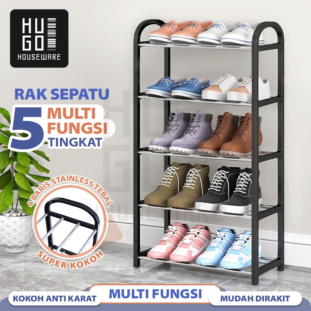 Jual Hugo Rak Sepatu Dan Susun Portable Serbaguna Stainless Steel