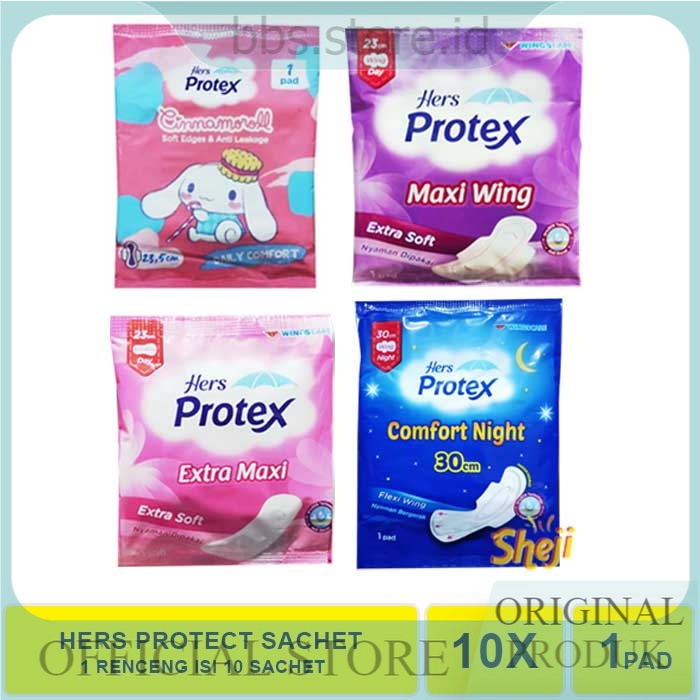 Jual PEMBALUT HERS PROTEX DAILY COMFORT 1 PAD WING 1 RENCENG ISI 10