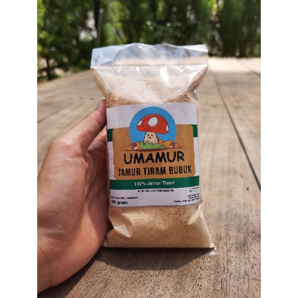 Jual jamur tiram bubuk murni tepung jamur 100 gram jamur kering kaldu
