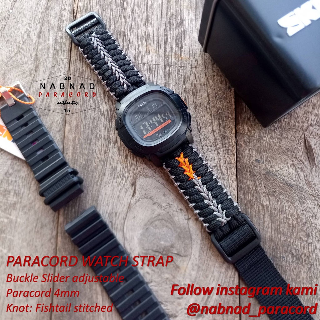 Jual Nabnad Jam Tangan Outdoor Strap Paracord Watch Strap Tactical Army ...