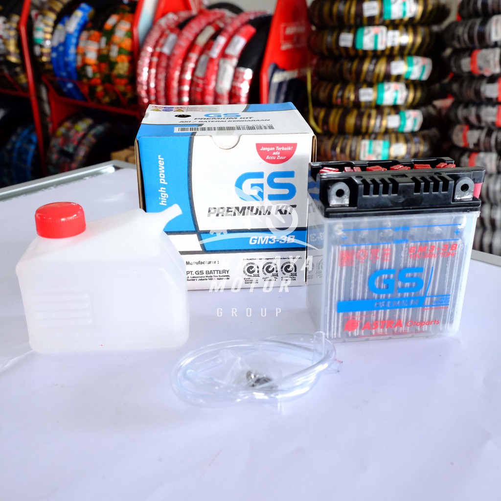 Jual Aki Motor GM3 3B GS Basah RXKing RX King 12V 3Ah Original ASLI ORI