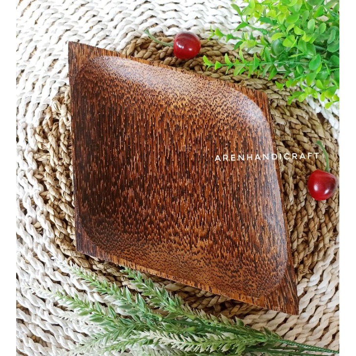 Jual ARENHANDICRAFT Piring belahketupat kayu aren 29cm | Shopee Indonesia