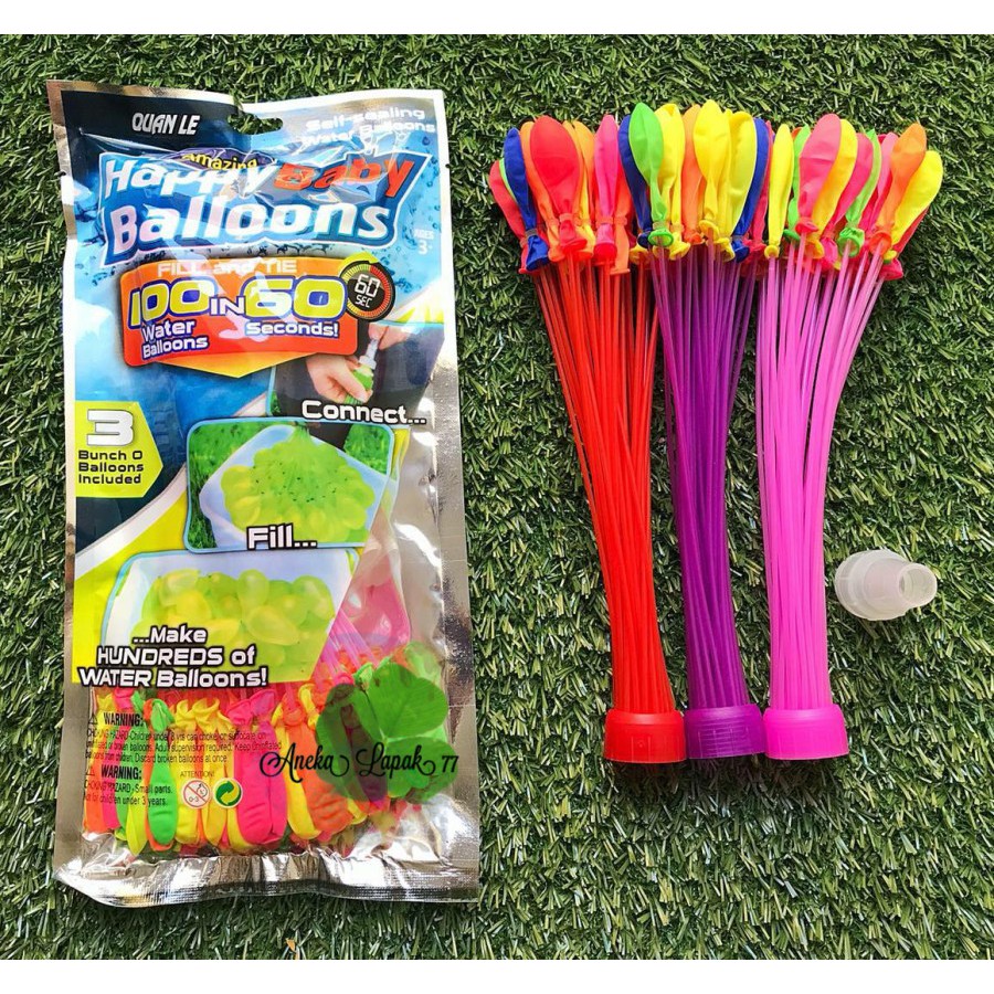 Jual Magic Bunch Water Baloon Mainan Perang Bom Balon Air per ikat isi ...