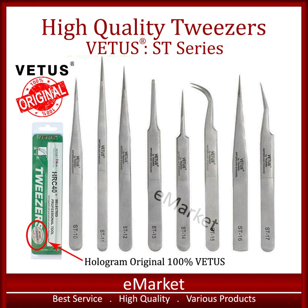 Jual Pinset Vetus St Series Original Long Nose Short Pointed Flag