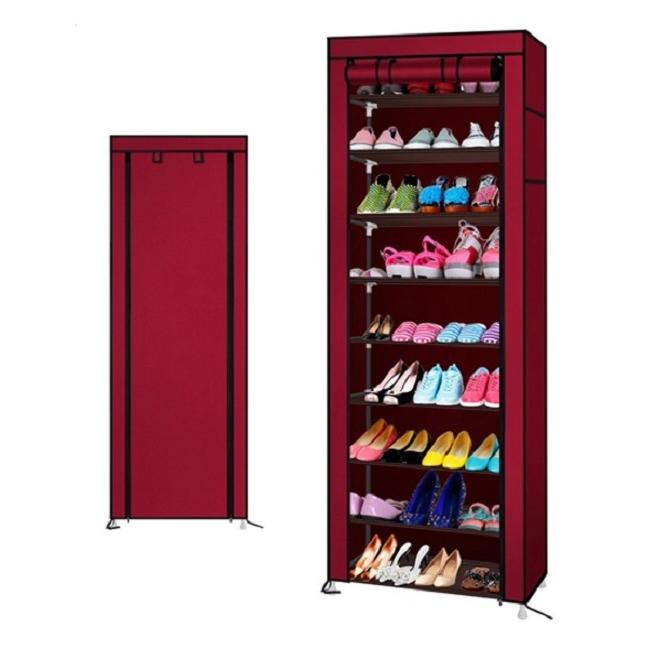 Jual Rak Sepatu Dengan Cover 10 Grid - Shoe Rack With Cover | Shopee ...