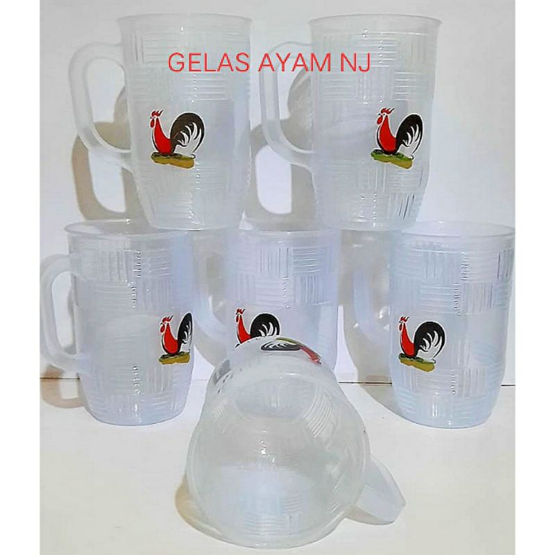 Jual Gelas Gagang Plastik Ayam Jago Shopee Indonesia 6231