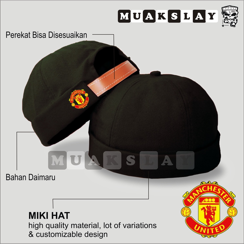 Jual Peci Miki Hat DEWASA Topi Peci Miki Hat MANCHESTER UNITED OR ...