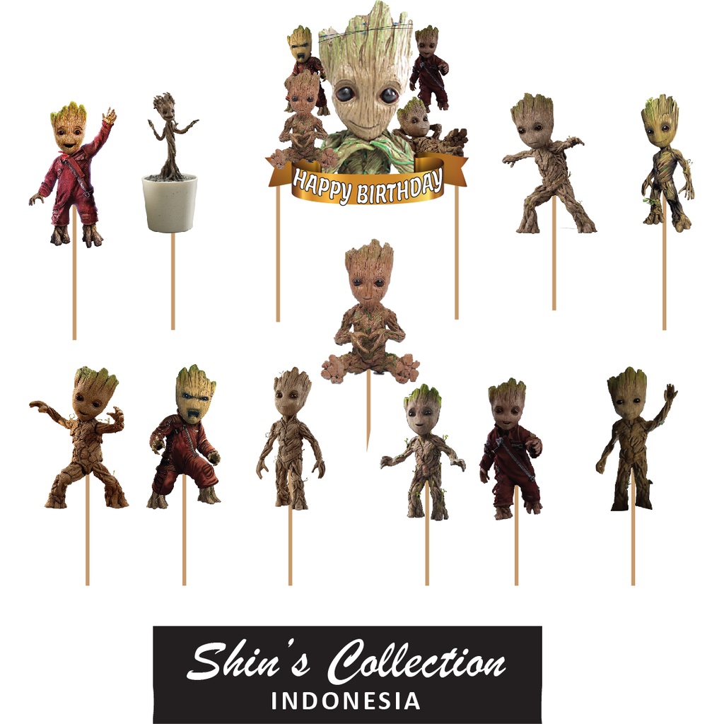 Jual Cake topper Groot baby set isi 12 pc | Shopee Indonesia