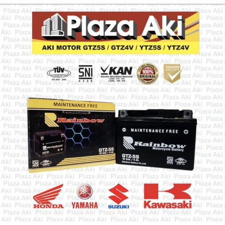 Aki Motor Kering MF Rainbow GTZ5S 12V 4Ah