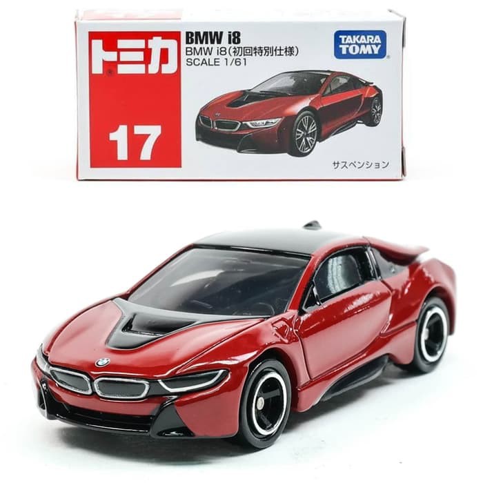 Jual Tomica Reguler 17 BMW i8 Red Miniatur Mobil Sedan BMW i8 Merah