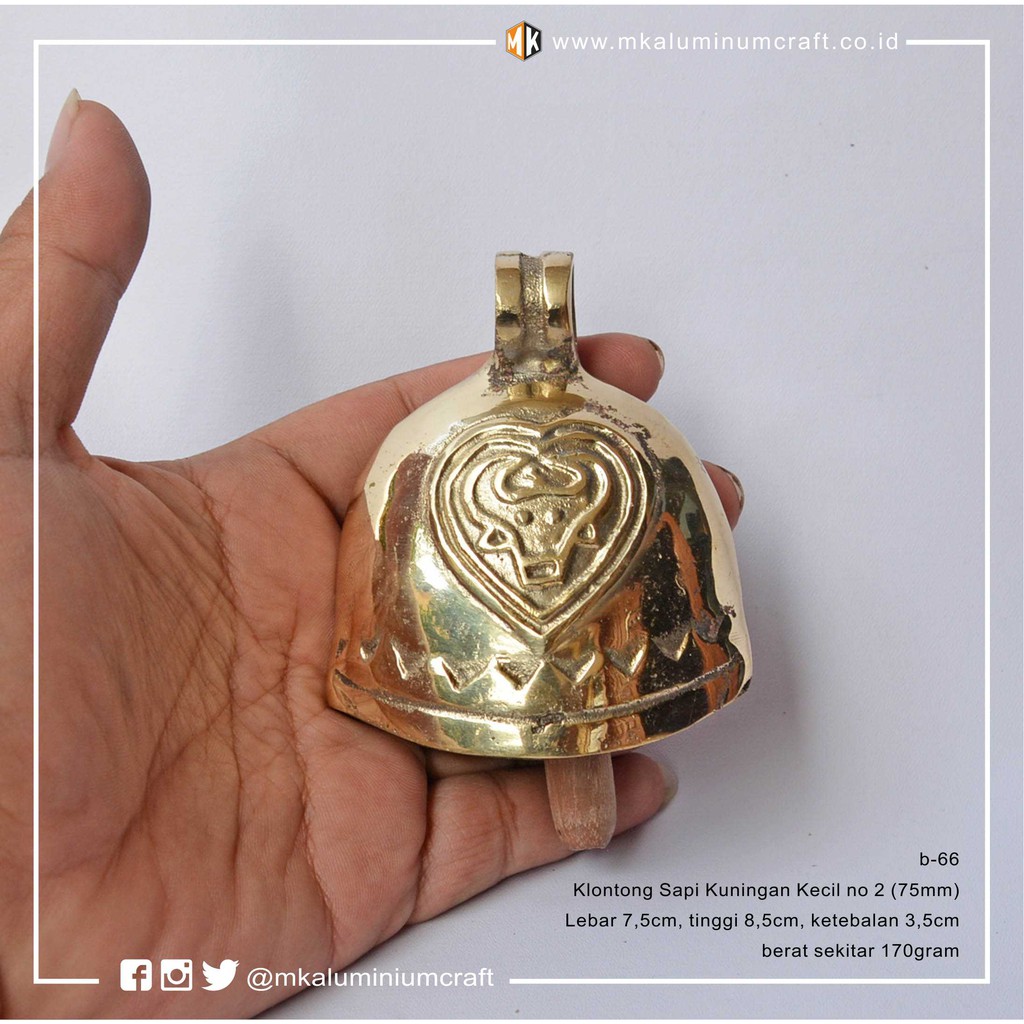 Jual klontong sapi kuningan kecil no bel pintu Bandul Kalung