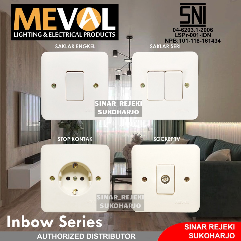 Jual MEVAL Saklar IB Model New Gee Engkel / Seri / Stop Kontak / Engkel ...
