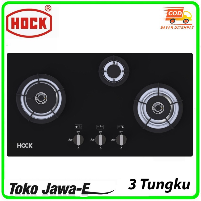 Jual Kompor Gas Tanam Kaca 3 Tungku Hock Hb 330oc Optima Crystal